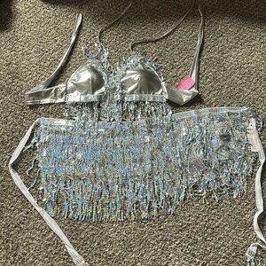 Southern Fried Chics sequin bra and wrap skirt